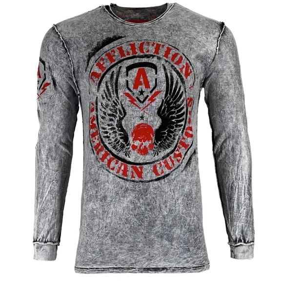 Affliction Men's T-shirt SPEED RUN Reversible Shirt Skull Biker S-2XL NWT - Picture 3 of 10